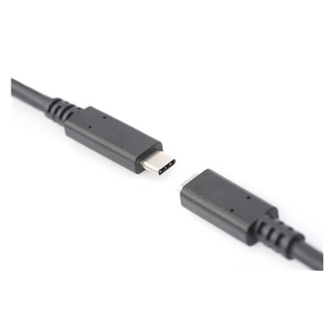 Digitus | USB-C extension cable | Female | 24 pin USB-C | Male | Black | 24 pin USB-C | 2 m - 2